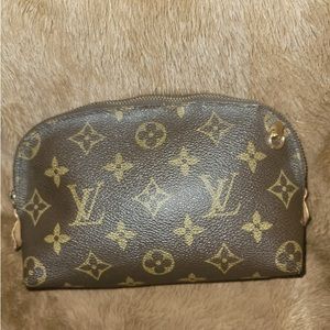 Louis Vuitton monogram Canvas Cosmetic Pouch Toiletry Case Clutch Crossbody